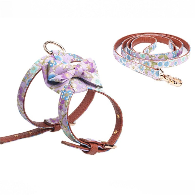 Dog / Cat Chest Harness Leash Set | Flower Style #BPS18068