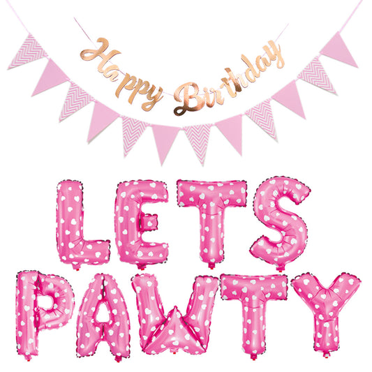 Faixa de aniversário de cachorro “Lets Pawty” e faixa de “Feliz aniversário”, decorações para festa de cachorro para meninos e meninas, suprimentos para cães pequenos, médios e grandes #BPP0002