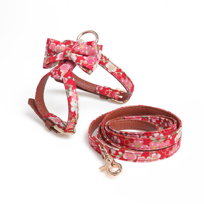 Dog / Cat Chest Harness Leash Set | Flower Style #BPS18068
